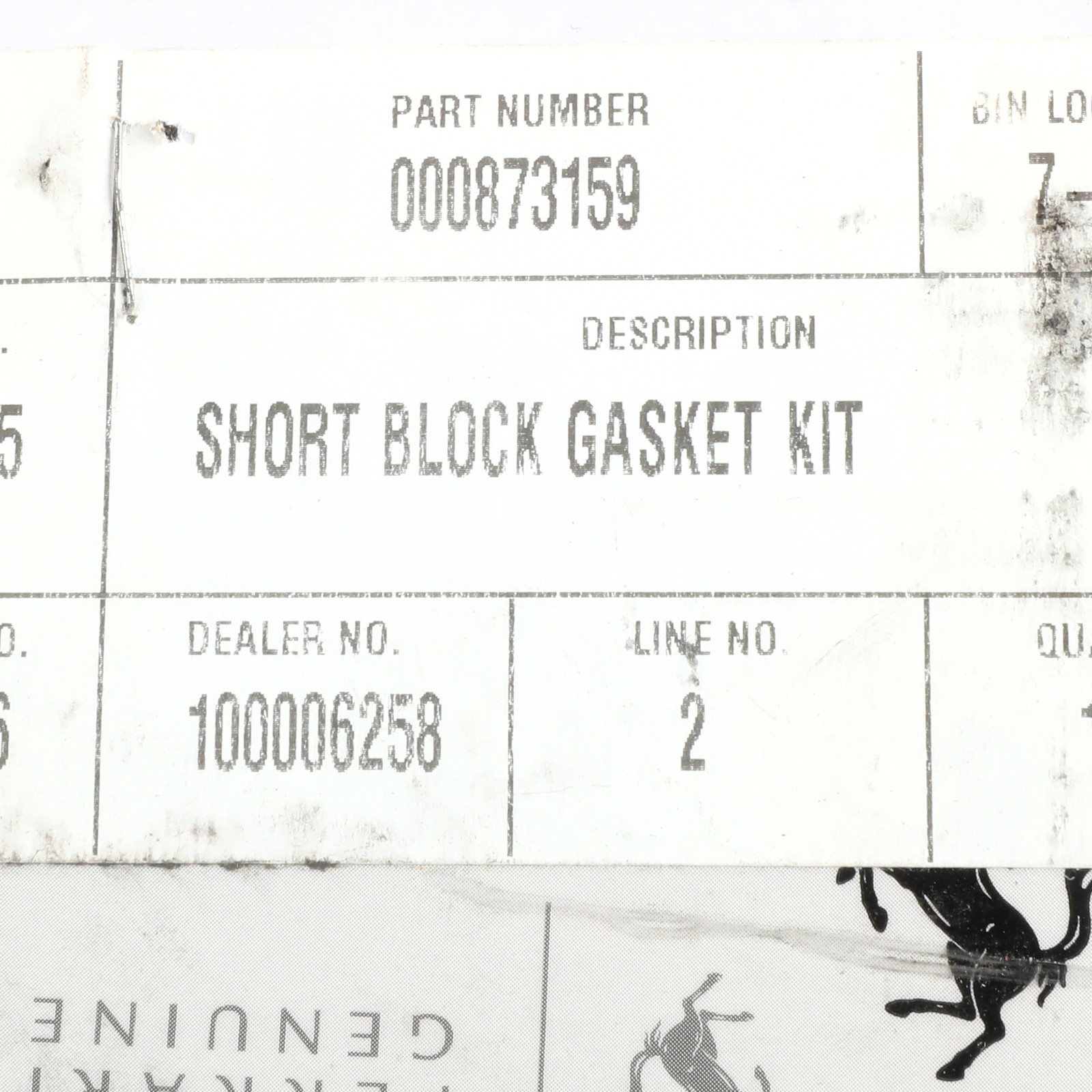Ferrari F8 Short blocks Set P/N 873159