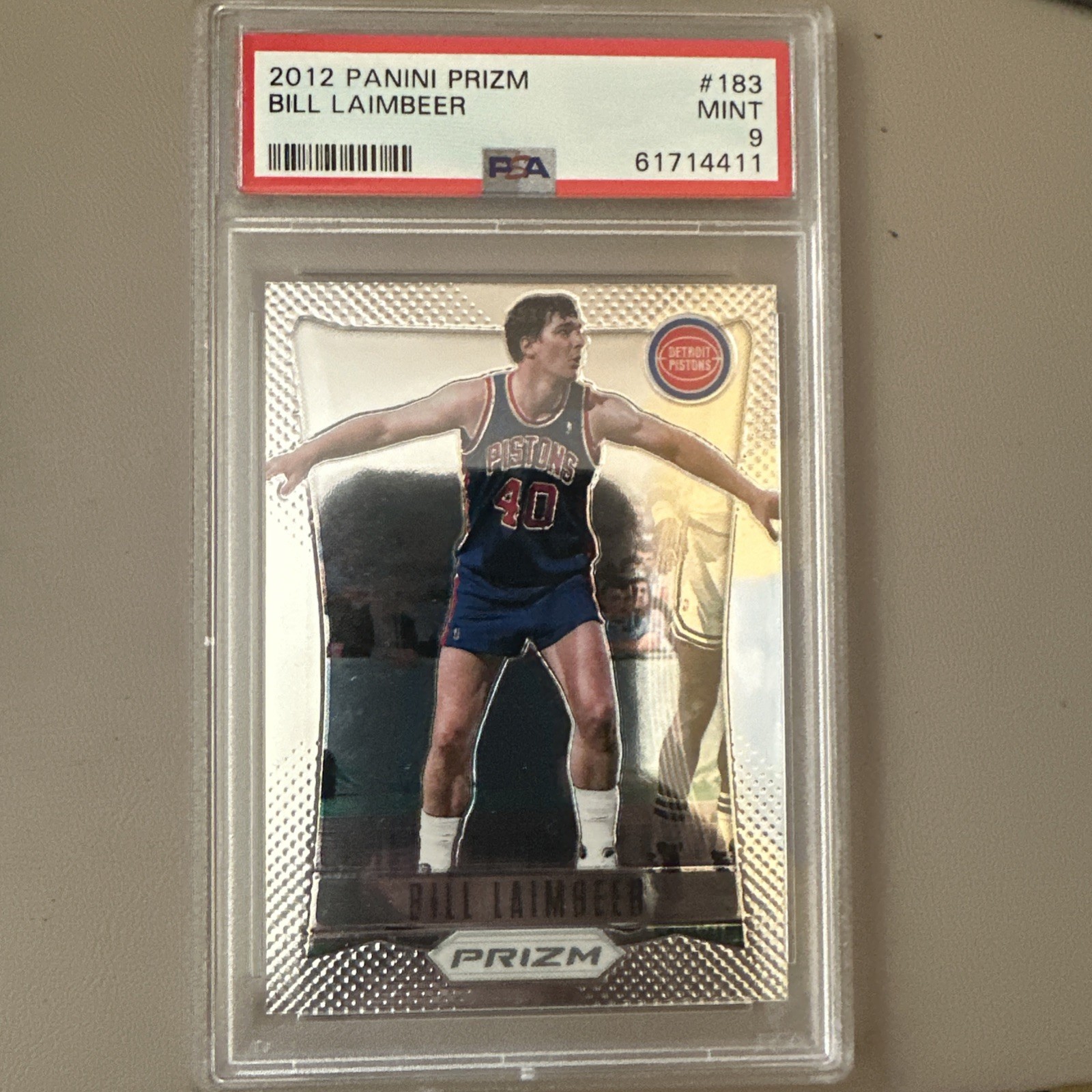 BILL LAIMBEER PSA 9 2012 PANINI PRIZM BASKETBALL #183 1ST YEAR PRIZM