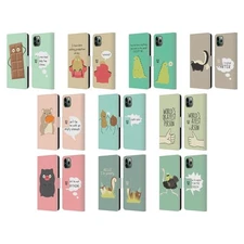 HEAD CASE DESIGNS DOSES NONSENSE LEATHER BOOK CASE FOR APPLE iPHONE PHONES
