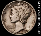 1939-D Silver Mercury Dime - Scarce  Better Date  No Reserve  #K4522