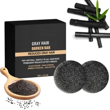 Black Soap for Gray Hair Black Shampoo Bar for Hair Darkening & Volumizing Rever