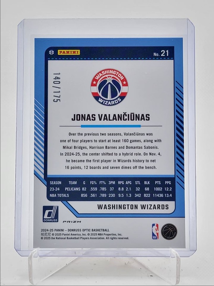 Carte NBA Jonas Valanciunas Sacramento Kings Panini Mosaic 2024 25 - Collection