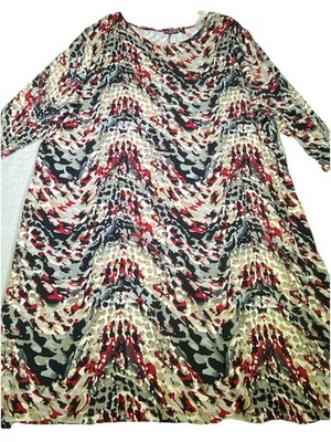 Citiknits Dress Artsy Effortless Style Slinky Abstract Bohemian Women's Plus 2X