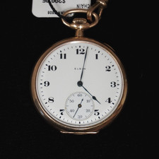 Elgin Pocket Watch Gold Filled With triple Chain