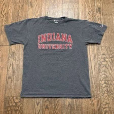 Indiana Hoosiers Mens Champion Grey Short Sleeve Crew T Shirt Size. XL