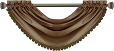 All Seasons Room-Darkening Waterfall Window Valance, Accessory for Bedroom or Li