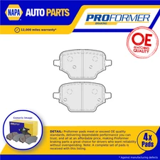 Brake Pads Set fits VAUXHALL COMBO E 1.2 Rear 2018 on Proformer 1647887380