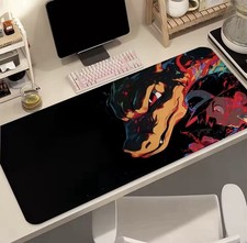 Alfombrilla de juego para juegos Charizard Pokémon Dragón tarjeta teclado almohadilla de ratón cosida 24”