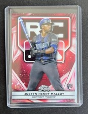 2025 Topps Chrome Black Justyn Henry Malloy RC Variation Tigers Rookie 5/5