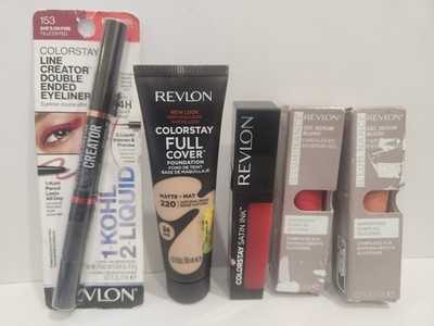 5 revlon items, colorstay full cover foundation, line creator, and blush