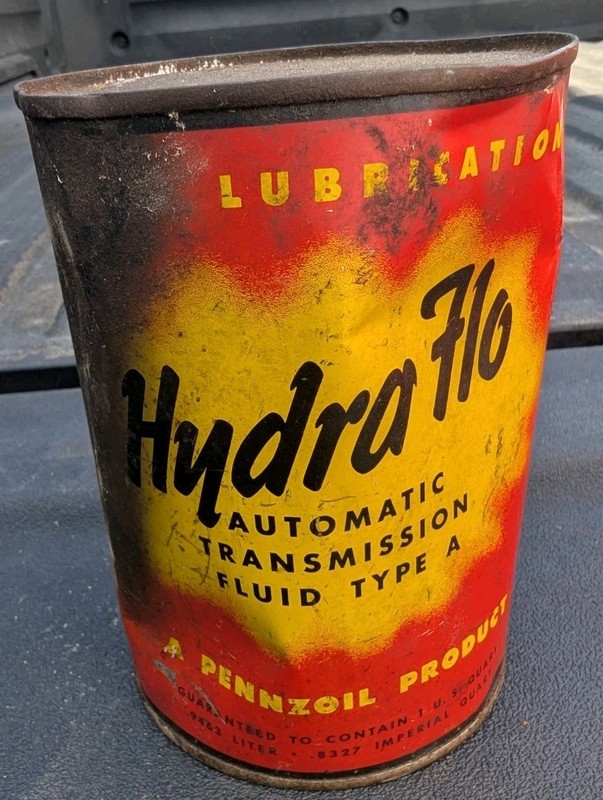 Vintage PENNZOIL Hydra Flo Automatic Transmission Fluid Gas Oil Can Empty