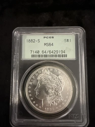 1882-S Morgan Dollar : PCGS MS64 OGH Beautiful Luster