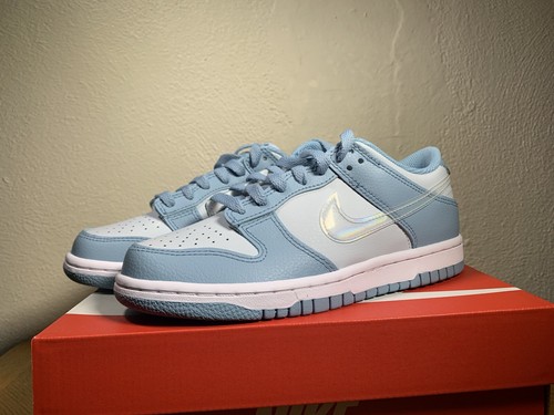 New Nike Dunk Low Clear Blue Swoosh Aura (GS) Size 4.5Y | eBay