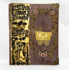 Welcome Little Stranger Baby memory book Velvet Embroidery Metal Embossing GIFT