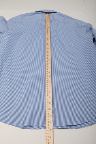 UNTUCKit Shirt Mens Large Blue Striped 2 Ply Italian Cotton VIGNOBLE LUX WF * - Picture 10 of 12