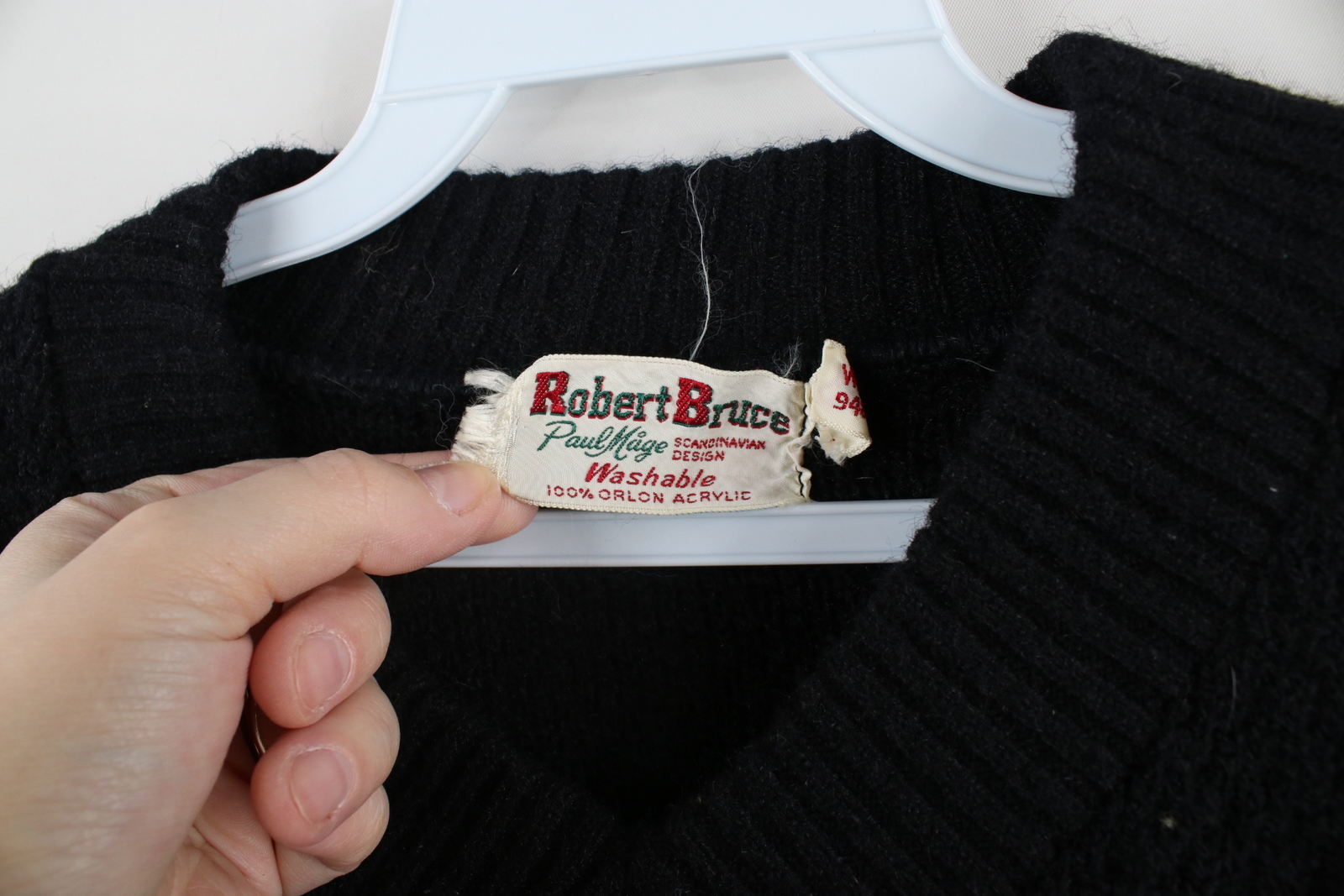 Vintage 50s 60s Mens Large Paul Mage Scandinavian Fair Isle Knit V-Neck Sweater image 5