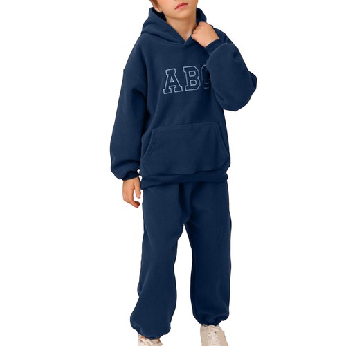 Kids Sports Suit Casual Sweatsuit Teenager Tracksuit Letter Embroidery Uniform - Picture 21 of 36