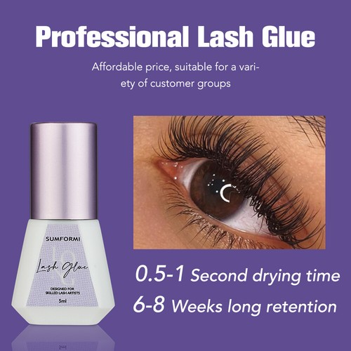 Extensión de pestañas SUMFORMI 0,5-1 segundos tiempo de secado Lash Extension Glue - Imagen 2 de 6