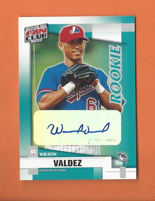 2002 DONRUSS BEST OF FAN CLUB RC WILSON VALDEZ AUTO #210 *50 PRINT RUN* MARLINS