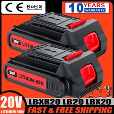2Pack 20V 3.0AH Lithium-Ion Battery for Black & Decker 20 Volt LB20 LBX20 LBXR20