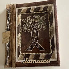 Jamaica Palm Tree Handcrafted Dry Leaves  Photo Album 9 1/2" x 11"