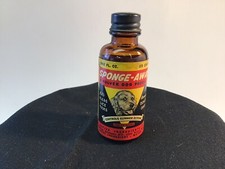 Sponge Away Pulvex Dog Product Fleas Odor Eczema Brown Glass Bottle 1940’s