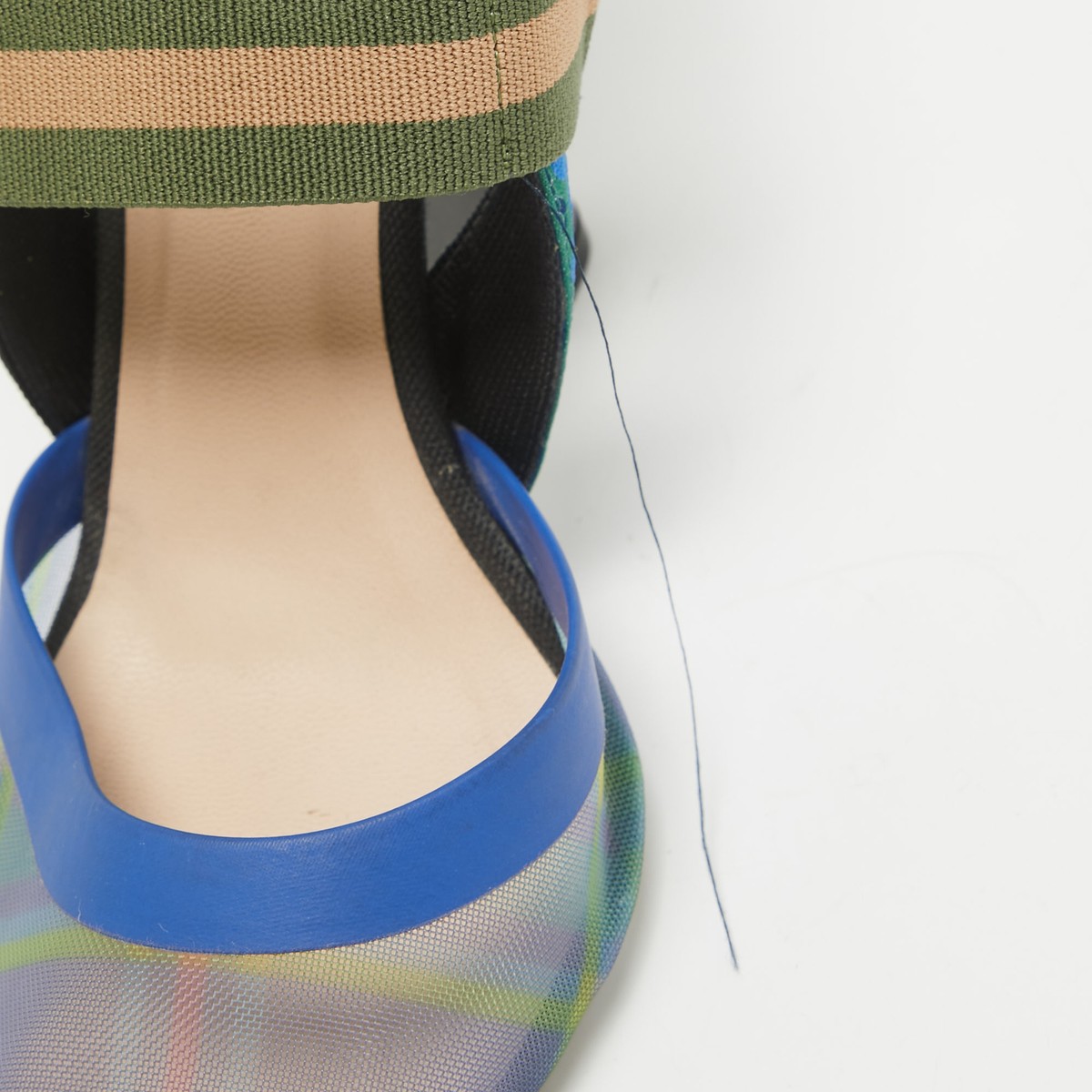 【関税&送料込】Fendi Multicolor Mesh And Fabric Colibra Pum Colibri Fendi Mesh Flower Embroidered Slingback Size 40.5