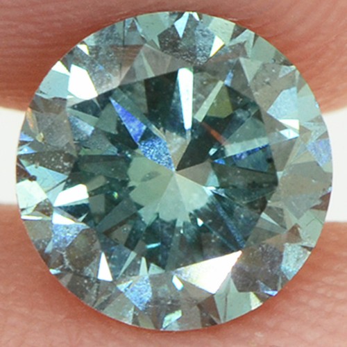 Fancy Blue Diamant lose runde Form VS2 natürlich verbessert poliert 1,06 Karat - Bild 1 von 8