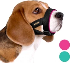 BRONZEDOG Soft Padded Dog Muzzle Adjustable Neoprene Comfort Bitting Chewing Pet