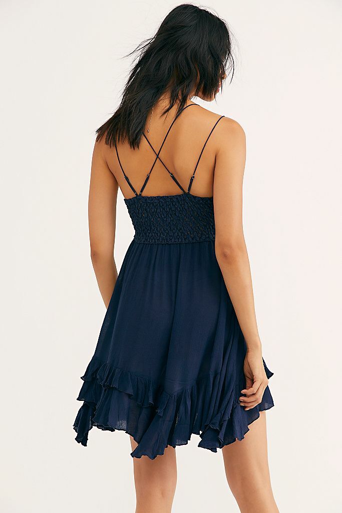 Free People Adella Slip Dress - XS / Navy