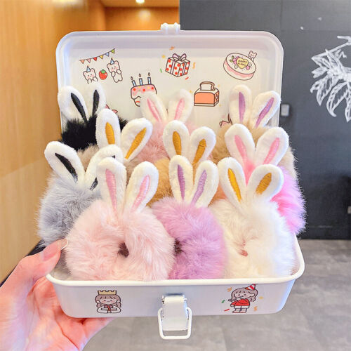 Cute Rabbit Ear Plush Hair Ring Scrunchie Elastic Hair Tie Rope Hair Accessorie↖ - Picture 5 of 20
