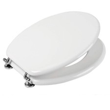 Sedile Wc Copri Water MDF Legno Tavoletta Vaso Universale Bianco Pesante Bagno