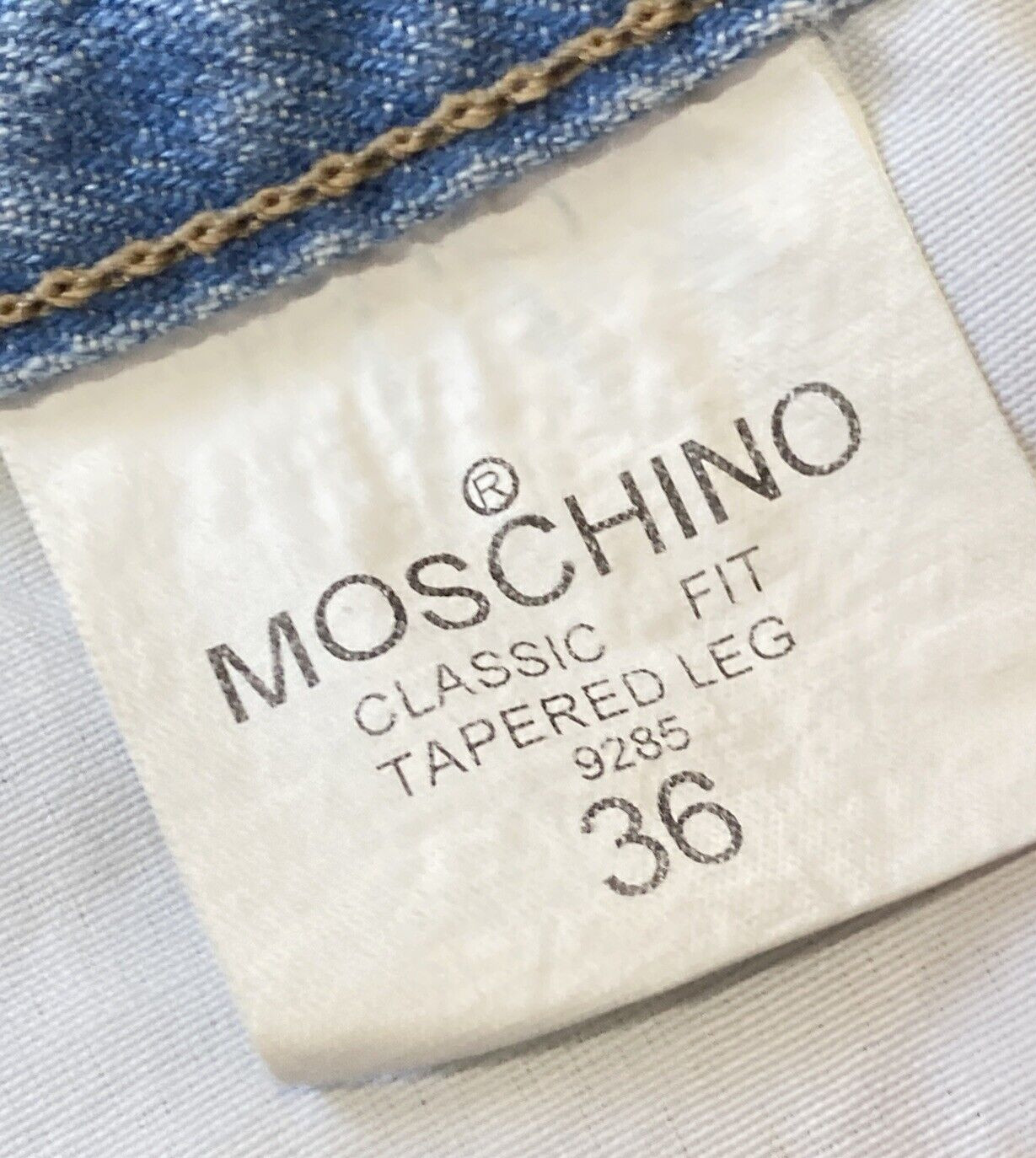 Rare Vintage Moschino Paint Splash Jeans, Size 36, Tapered Leg Classic Fit, BNWT 18