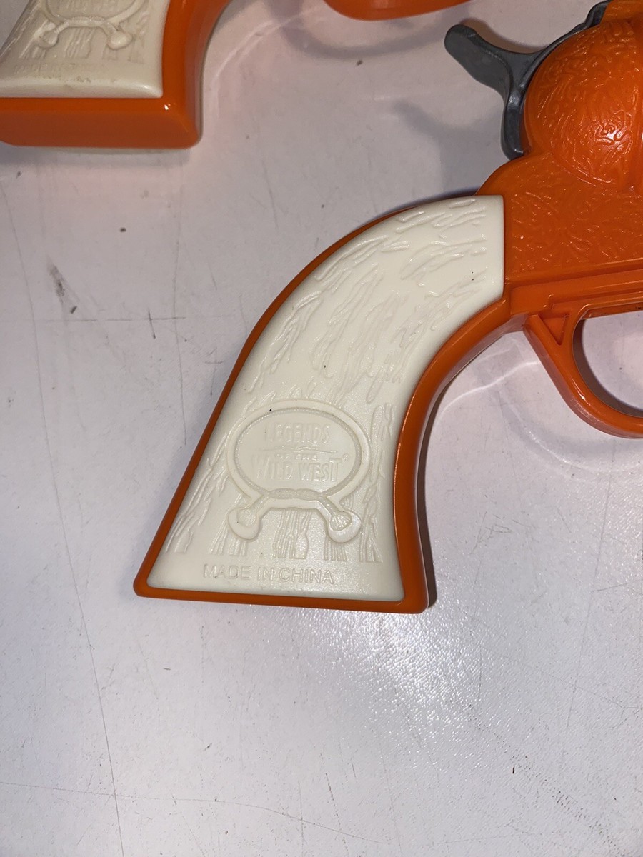 2) Legends Of The Wild West Toy Gun Revolvers Orange Plastic | eBay