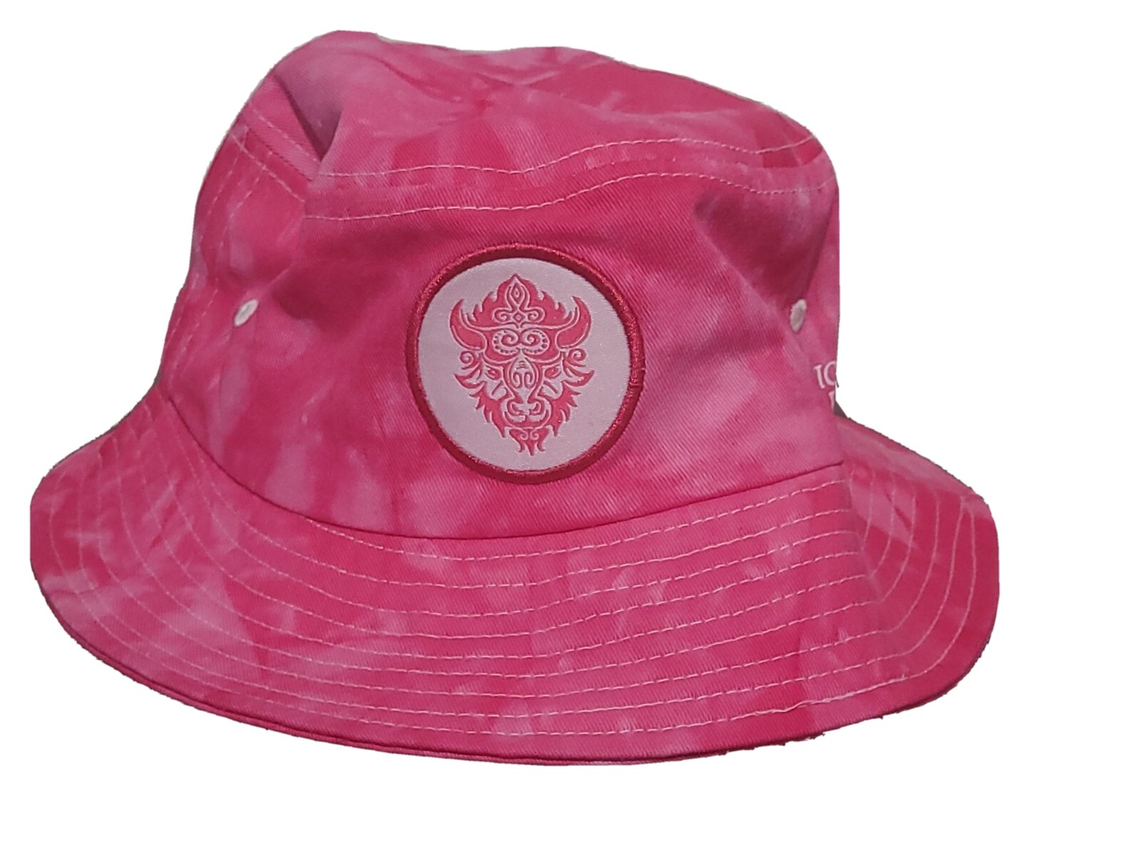 Arctic Buffalo Print Pink Tie-Dye Bucket Hat Brand New-image