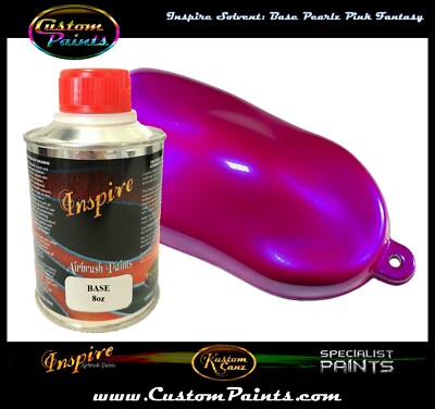 INSPIRE AIRBRUSH BASE PEARLZ PINK FANTASY 8oz (SOLVENT), CUSTOM PAINT, ARTIST