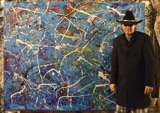 Pollock/Richter style￼ Profession￼al Painting 81” X 62”(6ft 9in)Abstract Modern