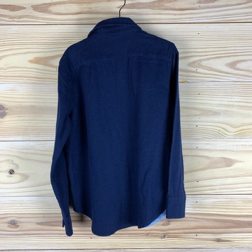 NWT Gap Shirt Boys Medium 8-9 Flannel Blue Striped Long Sleeve - Picture 2 of 11