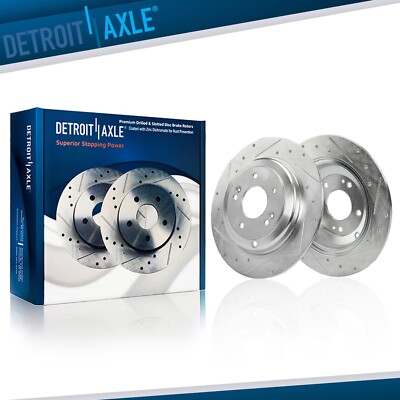 12.36" Rear Drilled Slotted Brake Rotors for 2010-2016 Hyundai Genesis