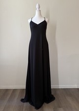Lauren Ralph Lauren Jersey V-Neck Chain Strap Drape Knotted Open Back Size 12
