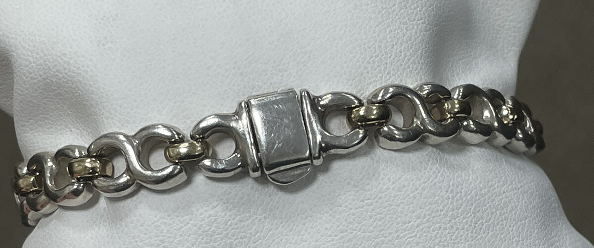 Beautiful PR EX Italy Solid Two Tone Sterling Sil… - image 3