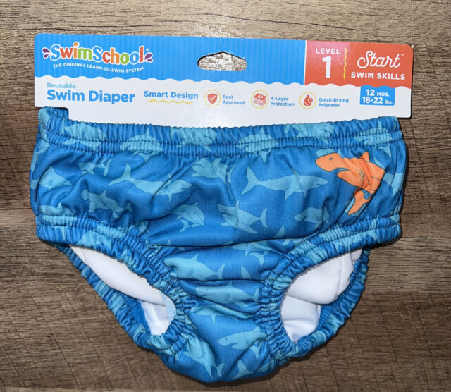 1 Swim School Reusable Swim Diaper Level 1 (12 Month Boy 18-22 Lbs Baby