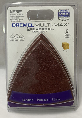 New Dremel MM70W 6 Piece Multi-Max 60, 120, 240 Grit Sandpaper  (E10)