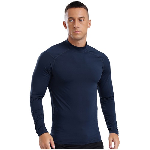 Men's Thermal Underwear Long Sleeve Base Top Layer Shirts Turtleneck Undershirt - Picture 90 of 115