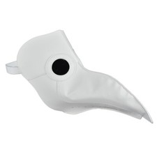 White Victorian Plague Doctor Mask Bird Beak Nose Halloween Steampunk Costume