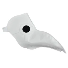 White Victorian Plague Doctor Mask Bird Beak Nose Halloween Steampunk Costume