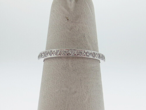 Diamanten ETERNITY Jubiläum Verbesserung Band massiv 14K Weißgold Ringgröße 6 - Bild 3 von 4
