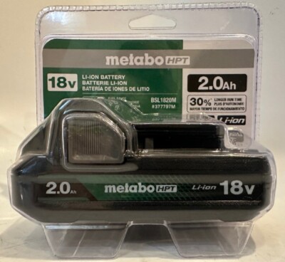 METABO HPT 377797M BSL1820M 18 VOLT 2.0AH LITHIUM ION BATTERY WITH FUEL GAUGE