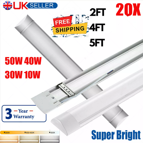 LED Strip Batten Low Profile Ceiling Tube Light 6500K 40W 2FT 3FT 4FT 5FT 6FT - Picture 11 of 34