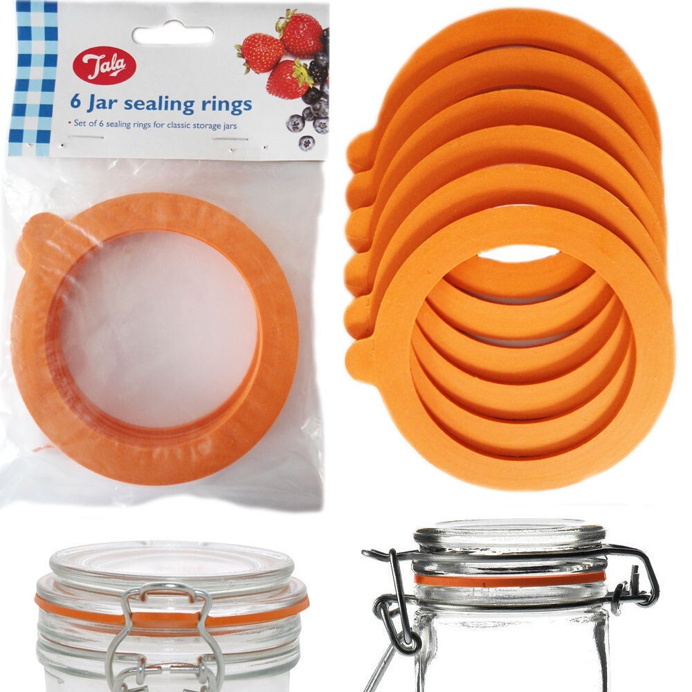 6 O Rings Jar Rubber Sealing Ring Airtight Storage Glass Lid Orings